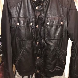 Leather gucci bomber